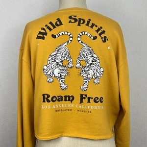 Hollister Mustard Yellow Wild Spirits Sweatshirt